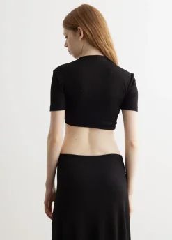 Moodstone Ruched Crop T-Shirt