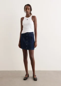 Moon Logo Ribbed Jersey Tank Top