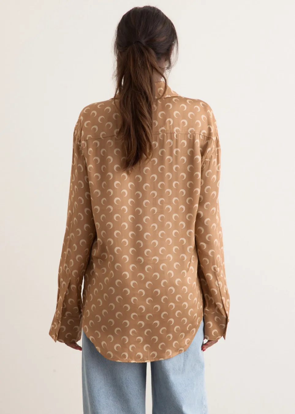 Moon Satin Button Down Shirt