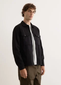 Organic Stretch Cotton Satin Overshirt