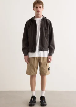 Organic Stretch Cotton Satin Cargo Shorts