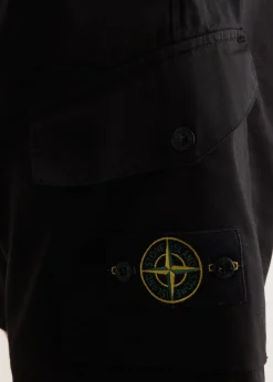 Organic Stretch Cotton Satin Cargo Shorts