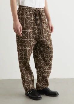 8oz Color Denim FOLK-DOJO Embroidery EASY Pants