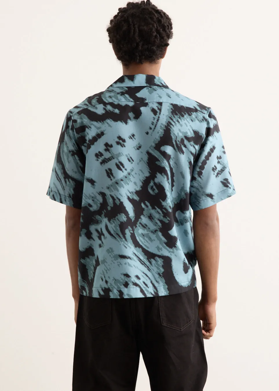 Paisley Print Silk Camp Collar Shirt