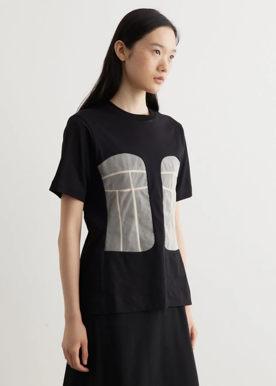 Panelled Bust Detail T-Shirt