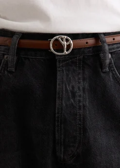 Peace Buckle Narrow Belt