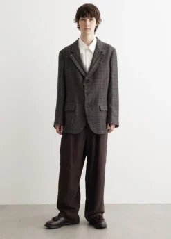 Plaid Decorative Cloth 3 Buttons Jacket