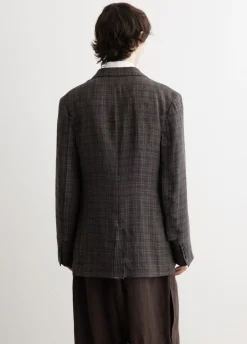 Plaid Decorative Cloth 3 Buttons Jacket