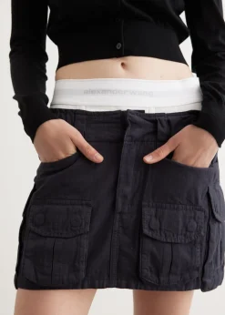 Pre-Styled Cargo Skirt With Logo Elastic