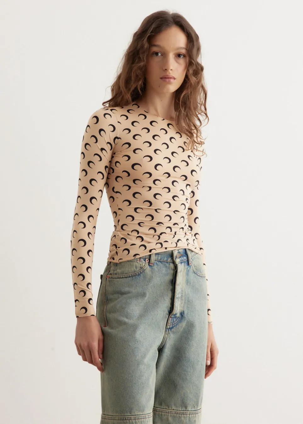 Recycled Moon Jersey Crewneck Top