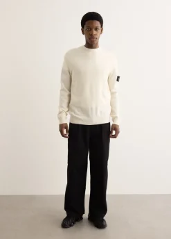 Reverse Stitch Detail Crewneck Knit