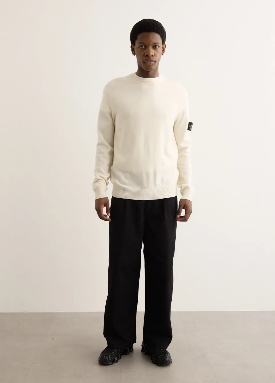 Reverse Stitch Detail Crewneck Knit