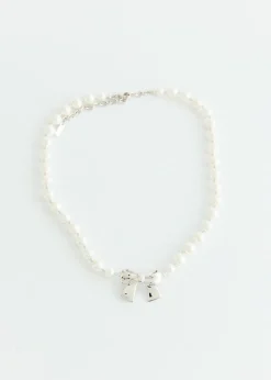 Ribbon Pearl Bead Necklace