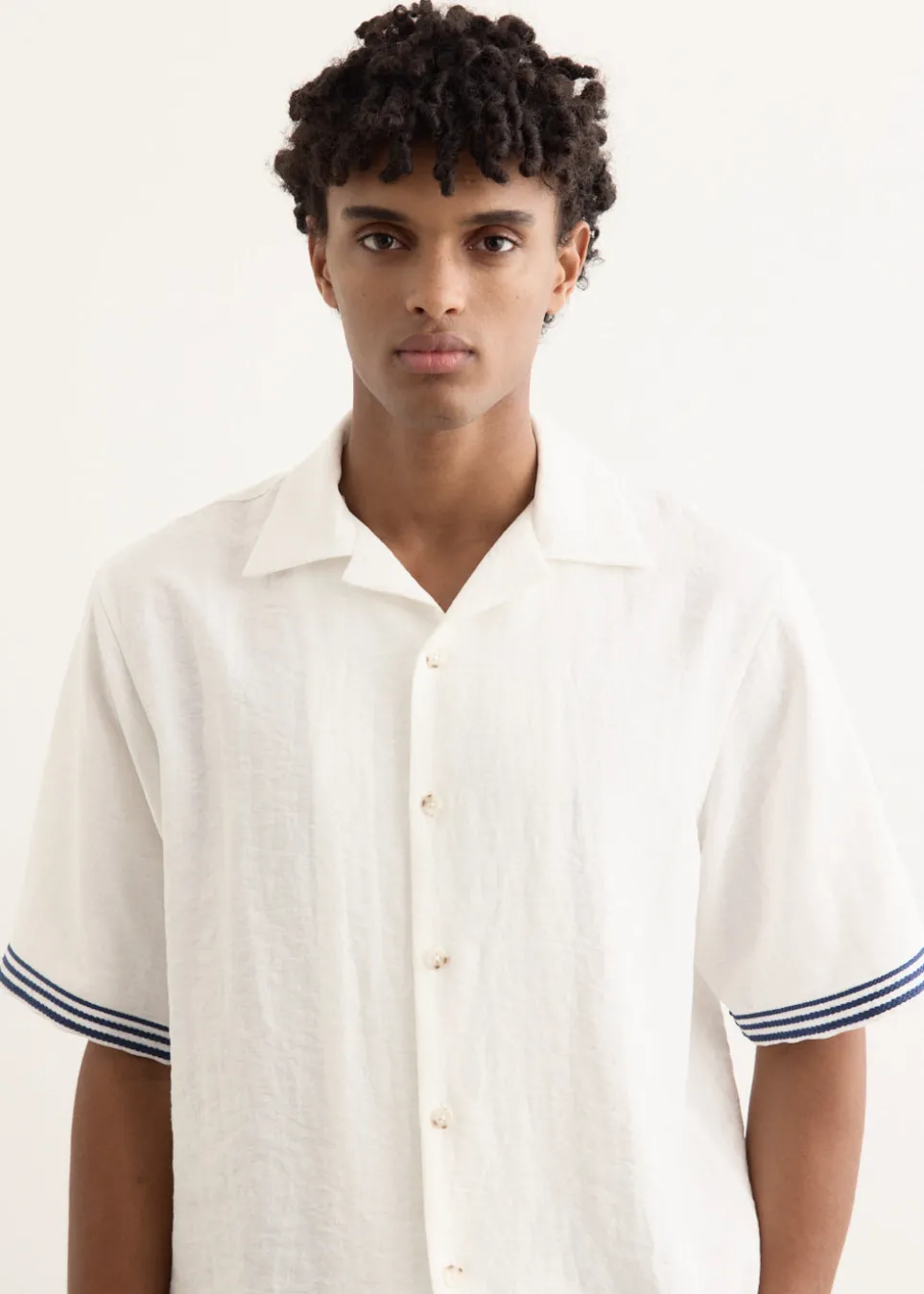 Rope Embroidery Camp Collar Shirt