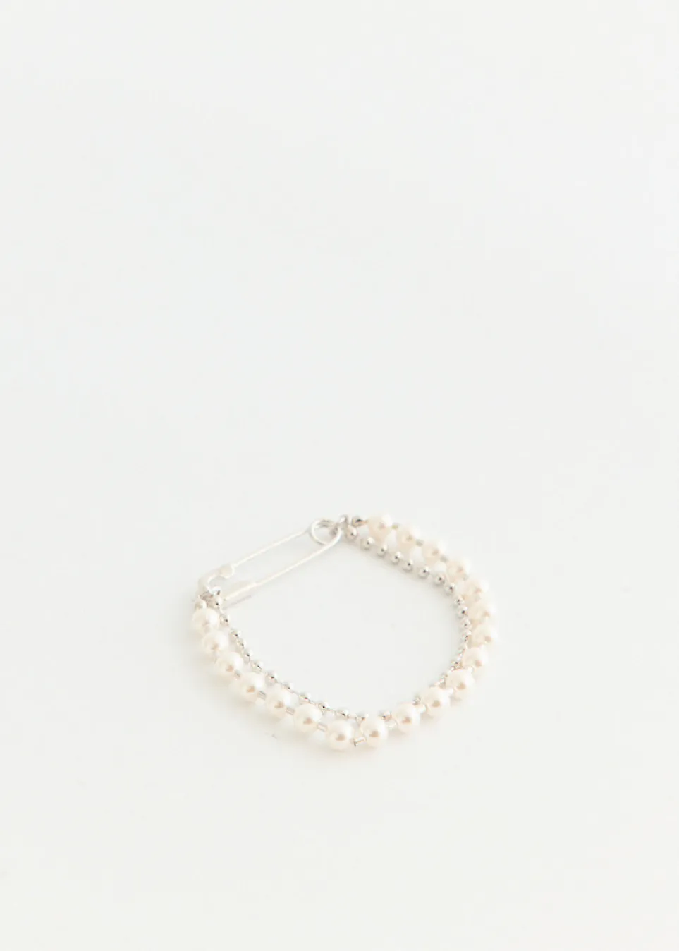 Safety Pin Pearl Bracelet
