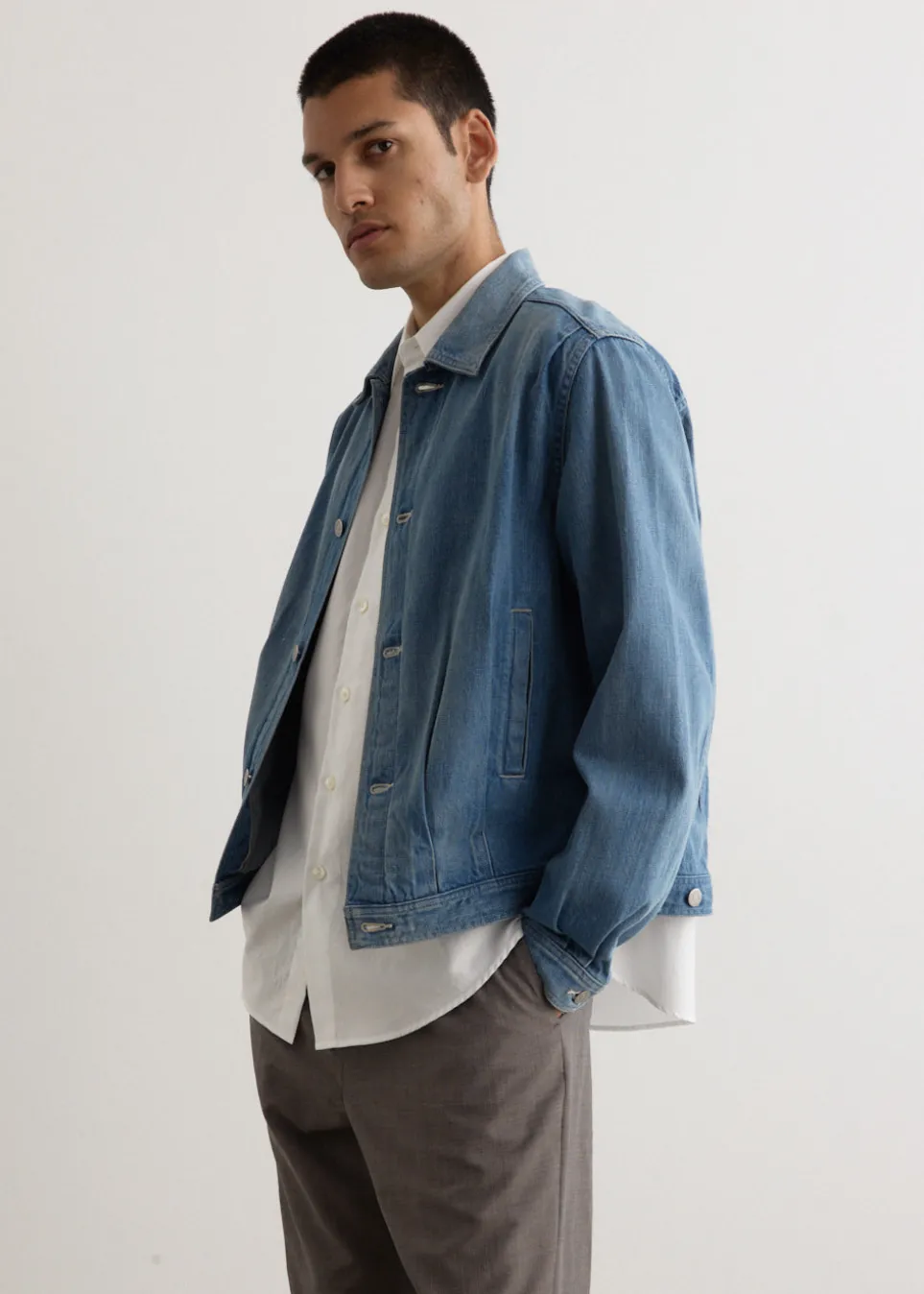Selvedge Faded Light Denim Blouson