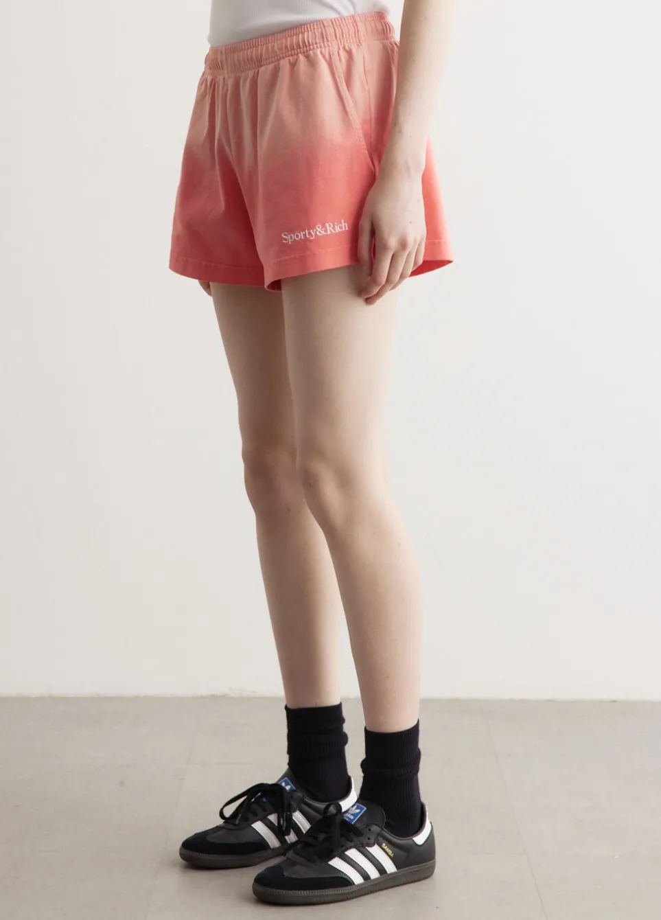 Serif Logo Embroidered Disco Shorts