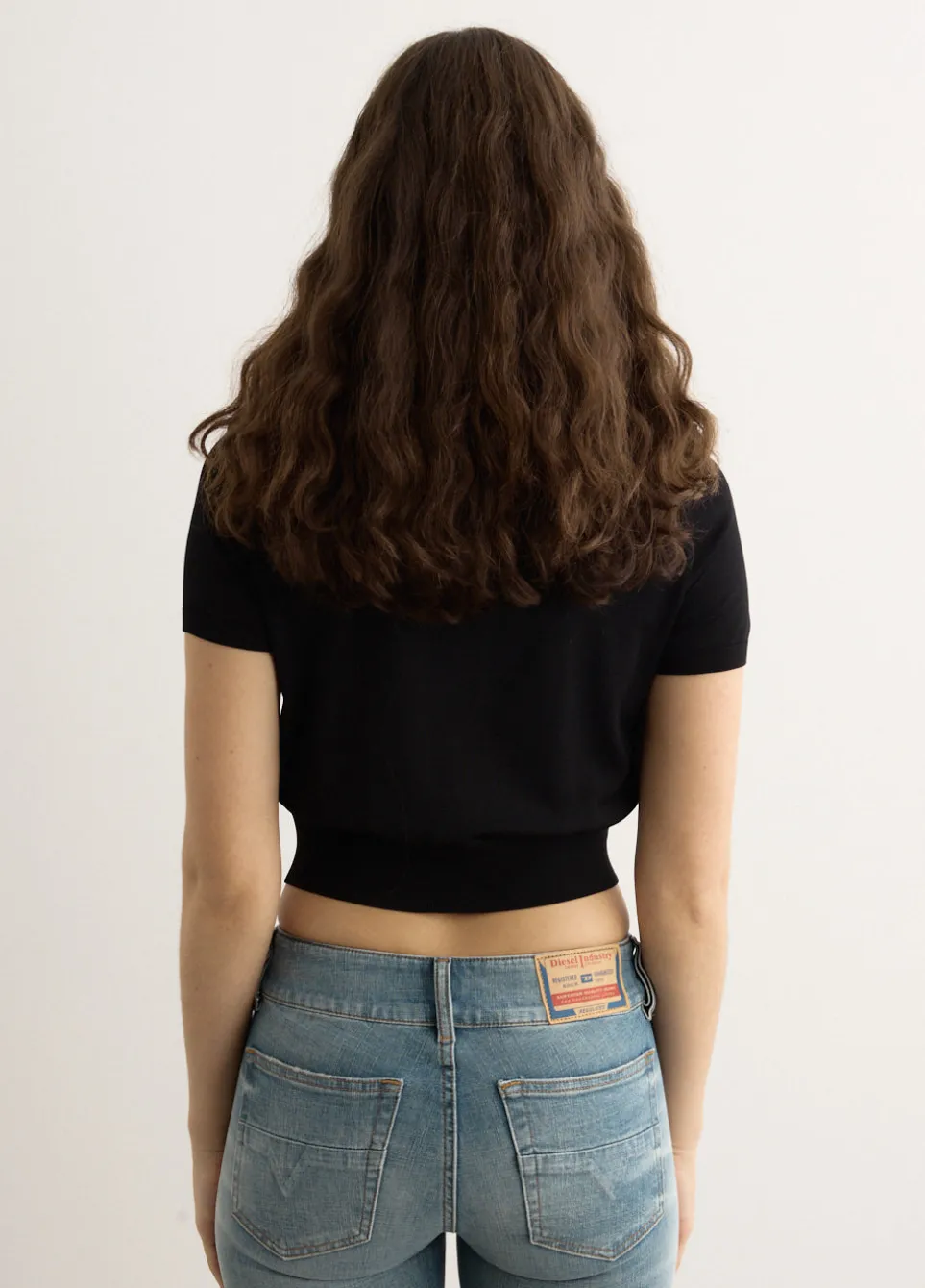 Short Sleeve Polo Cardigan With Embroidered Logo