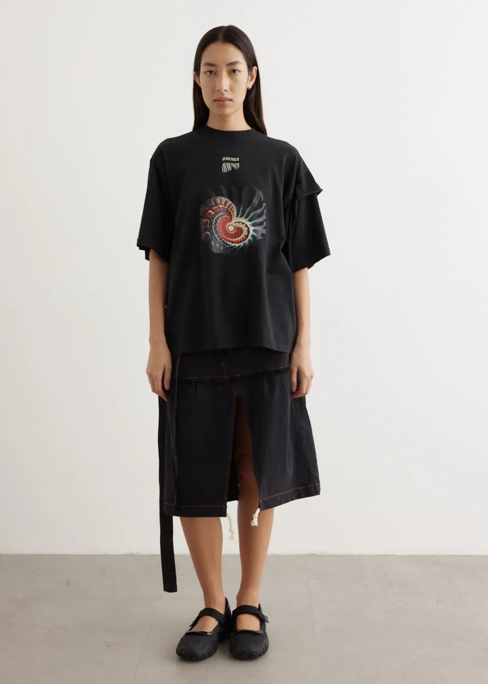 Signature Wrap Denim Skirt