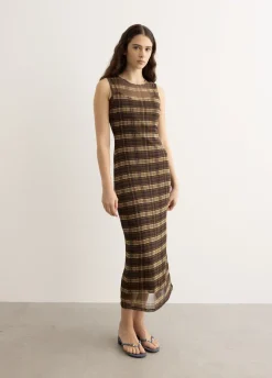 Silk Mesh Maxi Dress