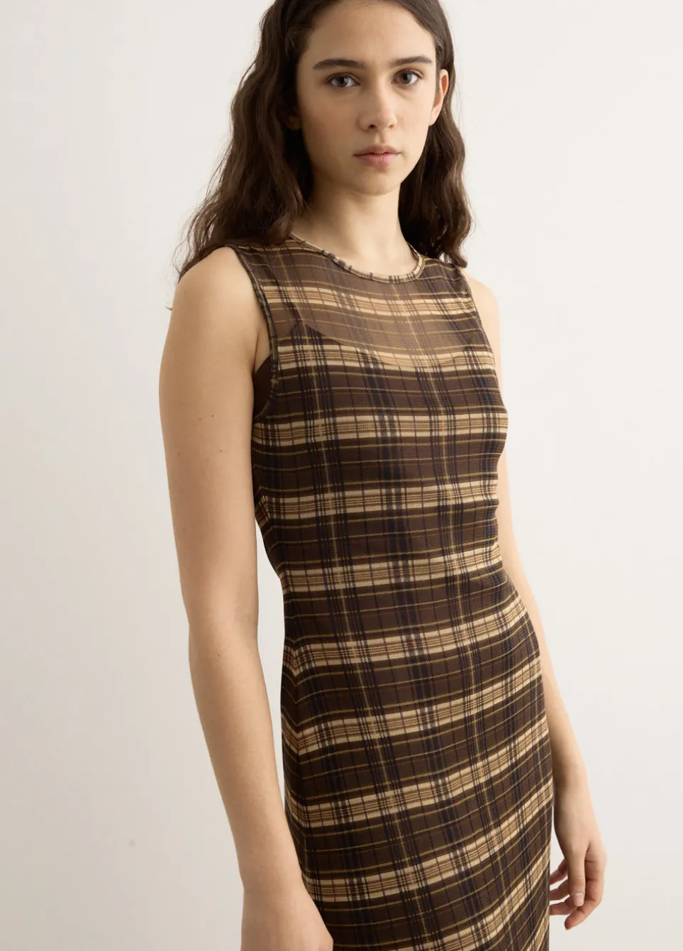 Silk Mesh Maxi Dress