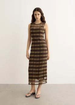 Silk Mesh Maxi Dress