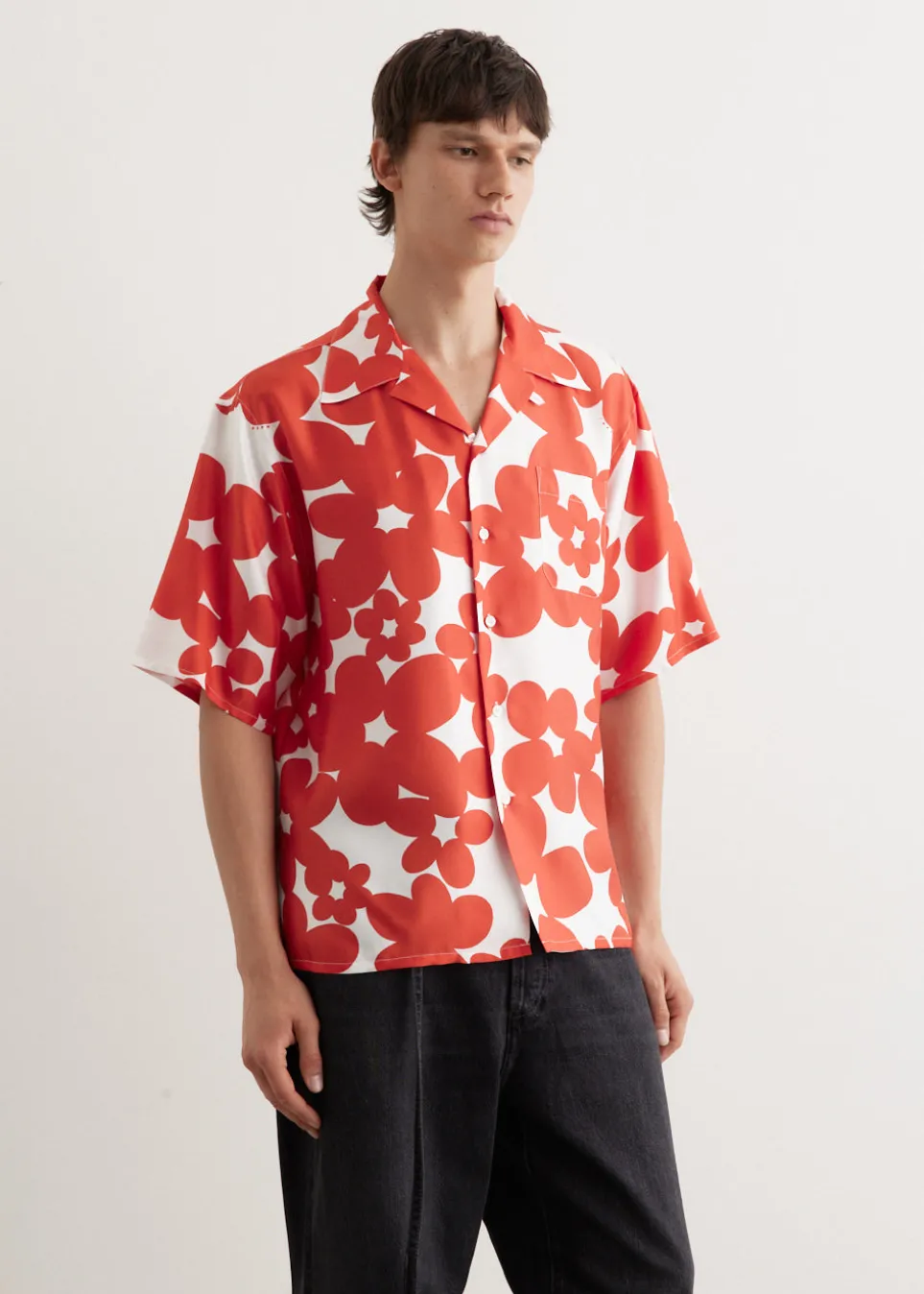 Silk Twill Printed Shirt