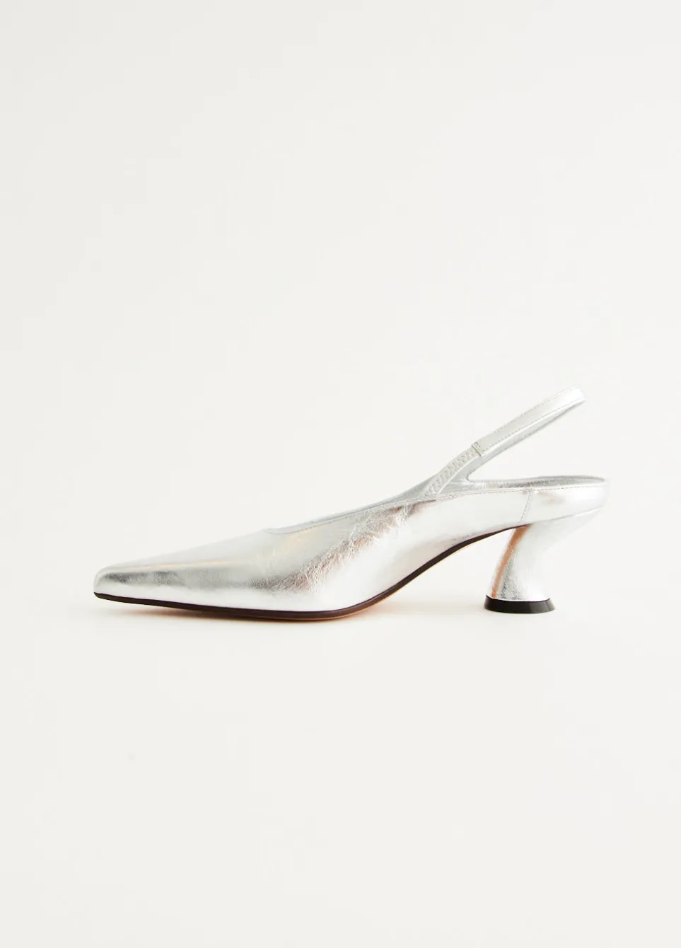 Silver Heeled Slingbacks