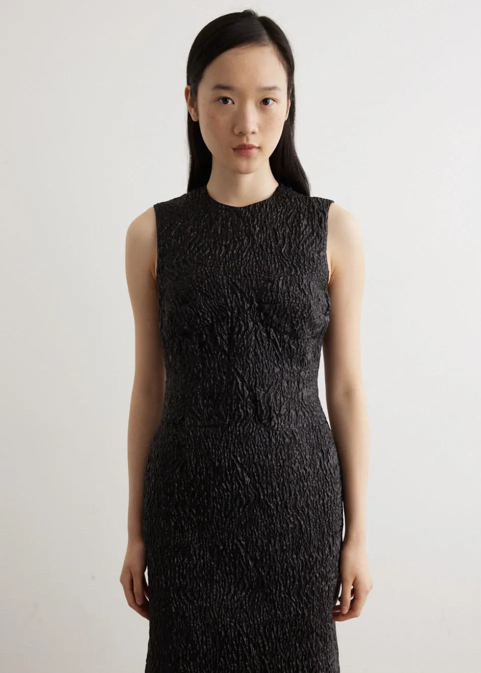 Sleeveless Straight Cut Dart Dress