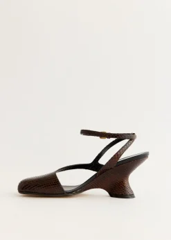 Snake-Effect Wedge Heels