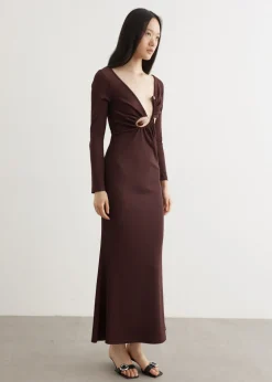 Spiral Crystal Long Sleeve Dress