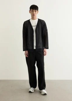 S.S. V Neck Knit Mesh Cardigan