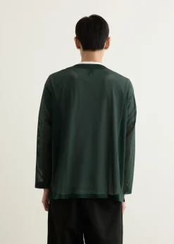 S.S. V Neck Knit Mesh Cardigan