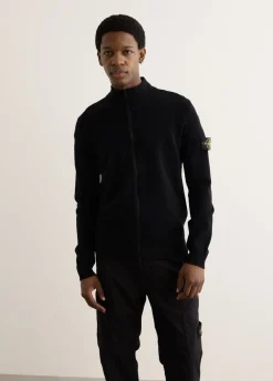 Stand Collar Zip Knit Cardigan