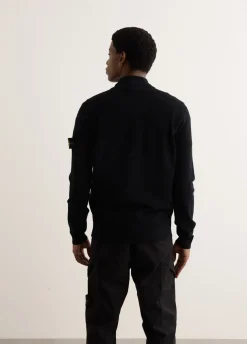 Stand Collar Zip Knit Cardigan