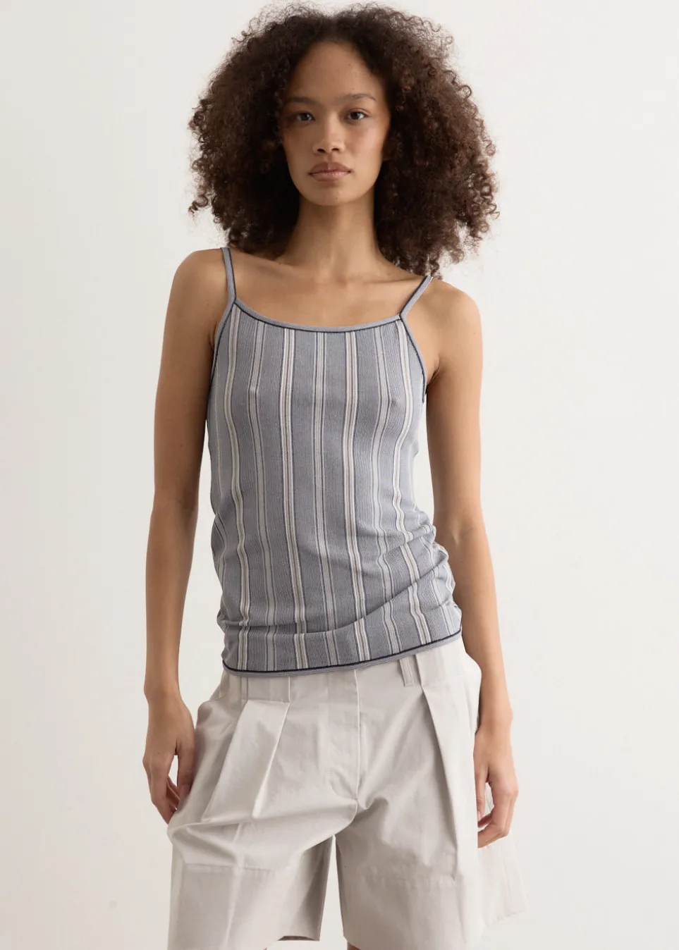 Stripe Sleeveless Knit Top