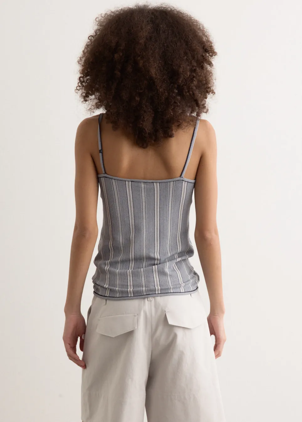 Stripe Sleeveless Knit Top