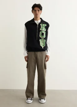 30/-SWT Knit Half Zip Vest (KO.U)