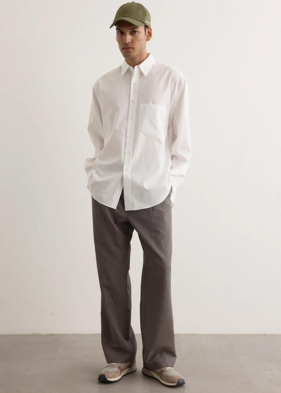 Tropical Wool Kid Mohair One-Tuck Slacks