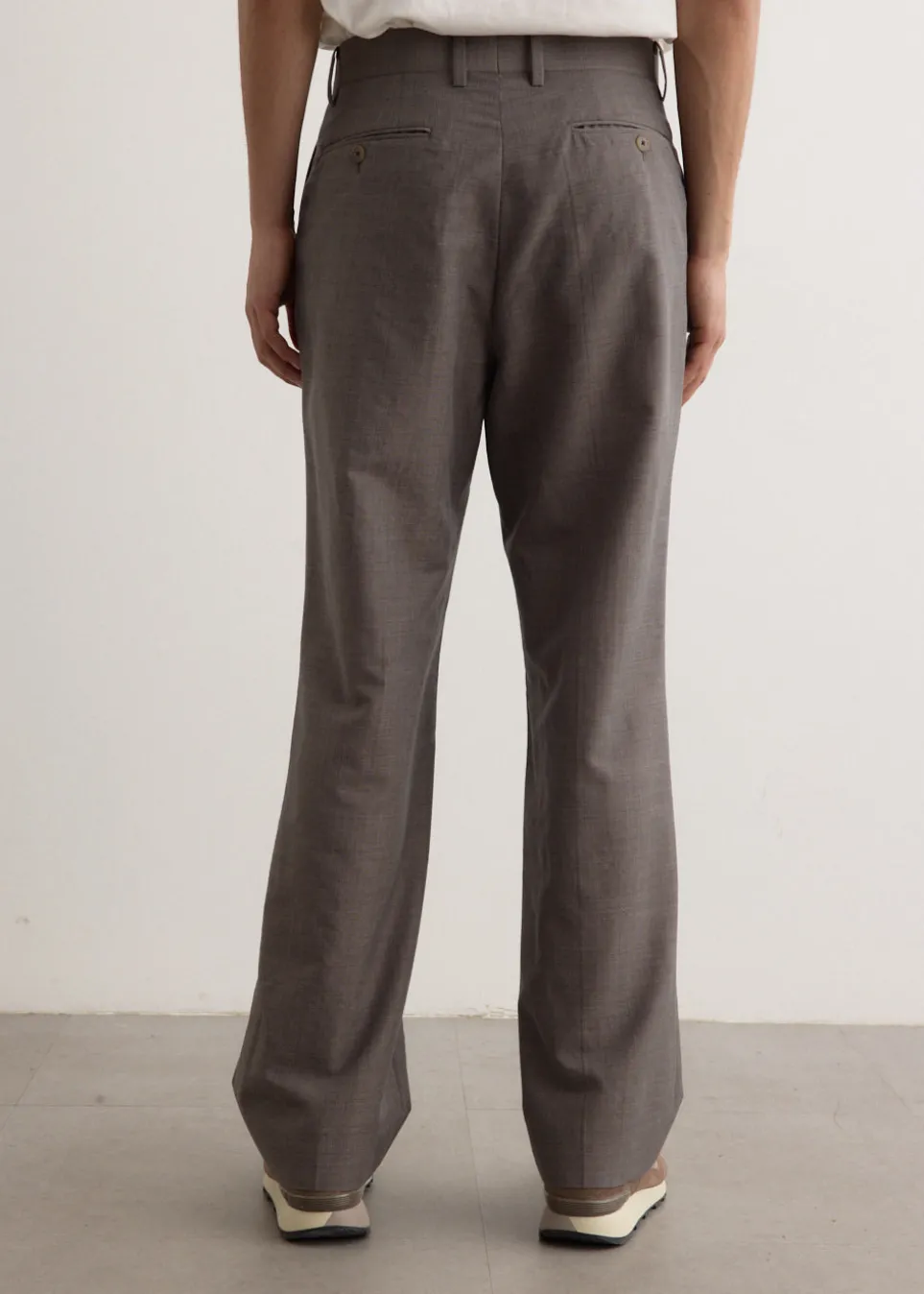 Tropical Wool Kid Mohair One-Tuck Slacks