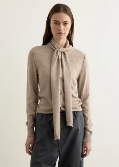 Twisted Cardigan With Scarf