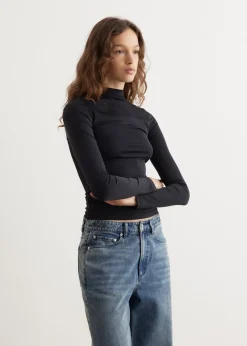 Tyne Long Sleeve Mock Neck Top