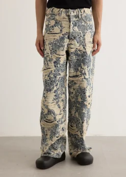 1981U Distressed Monogram Denim Jeans