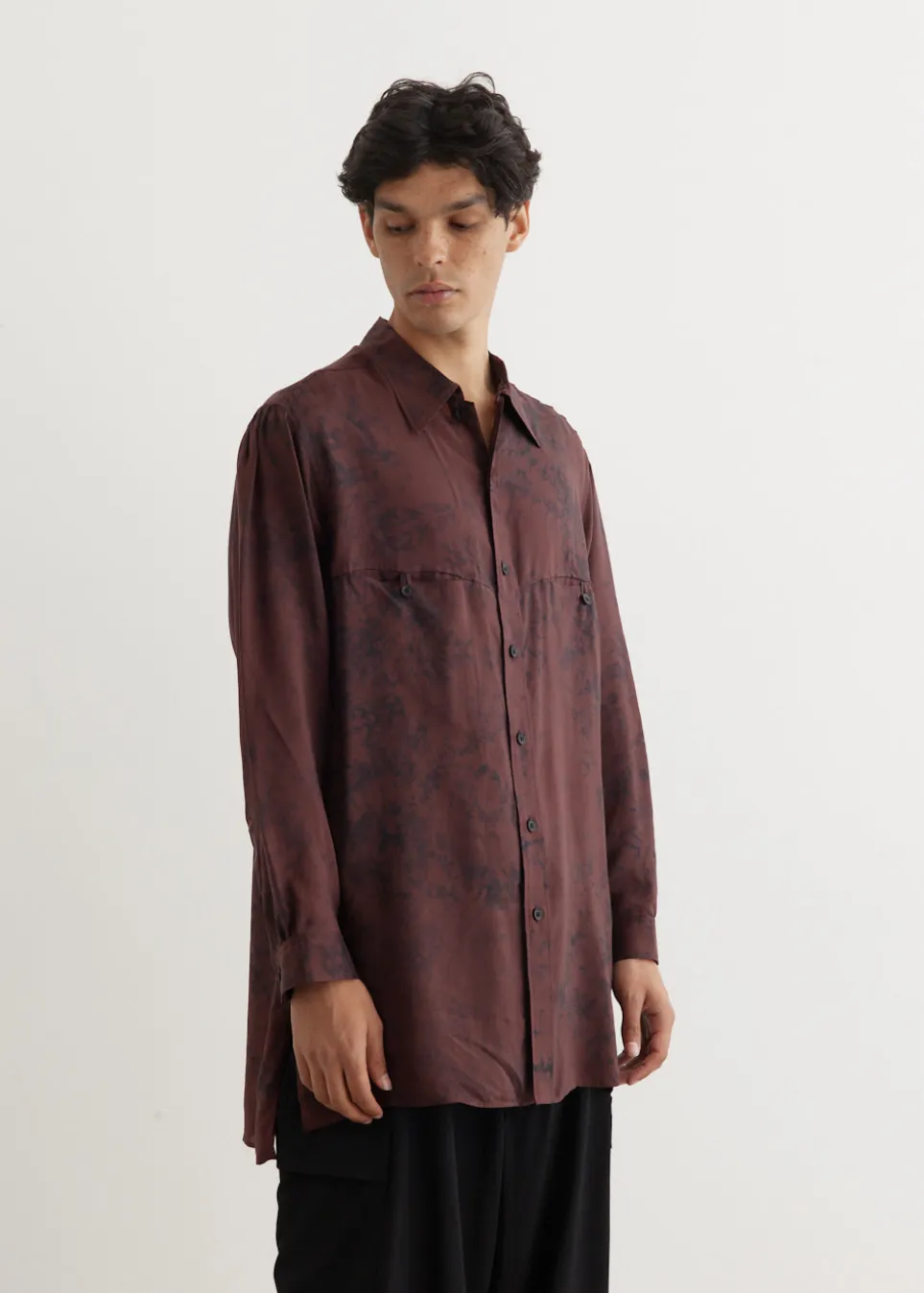 Uneven Dyed Panel Shirt