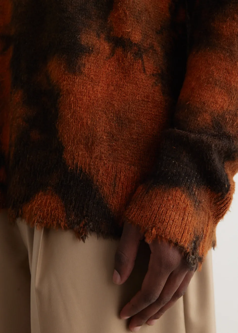 Uneven Garment Dye Crewneck Knit