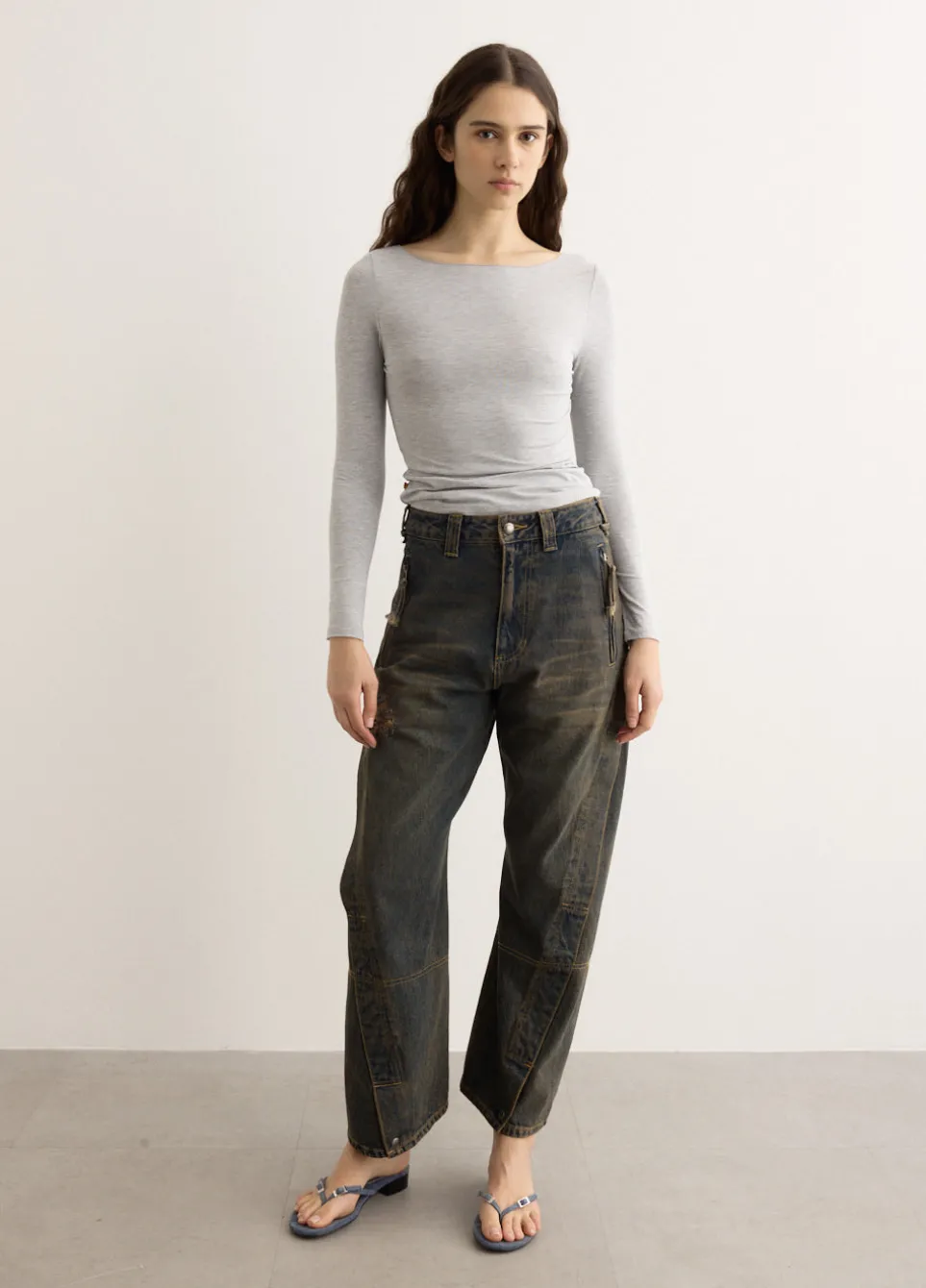 Unisex Twisted Zipper Pocket Jeans