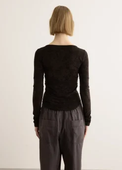 Velvet Corset Point Sleeve Top