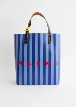 Vertical Stripe Shopping Tote Bag