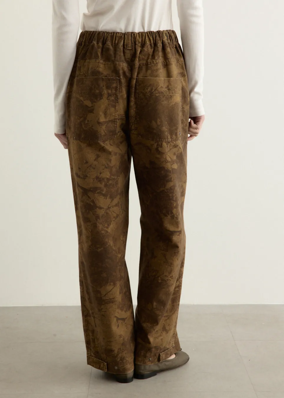 Washed Cotton Wide Pants