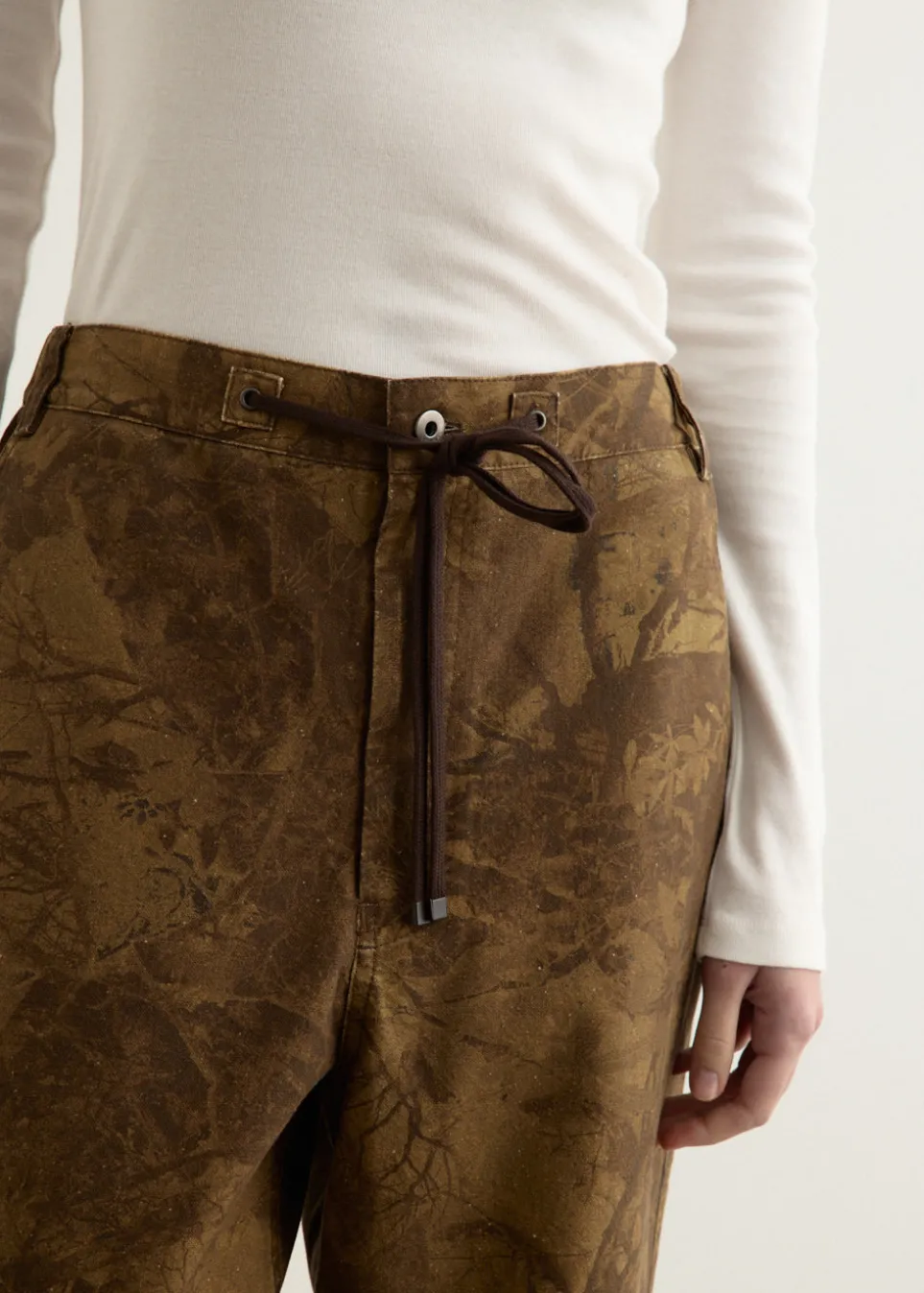 Washed Cotton Wide Pants